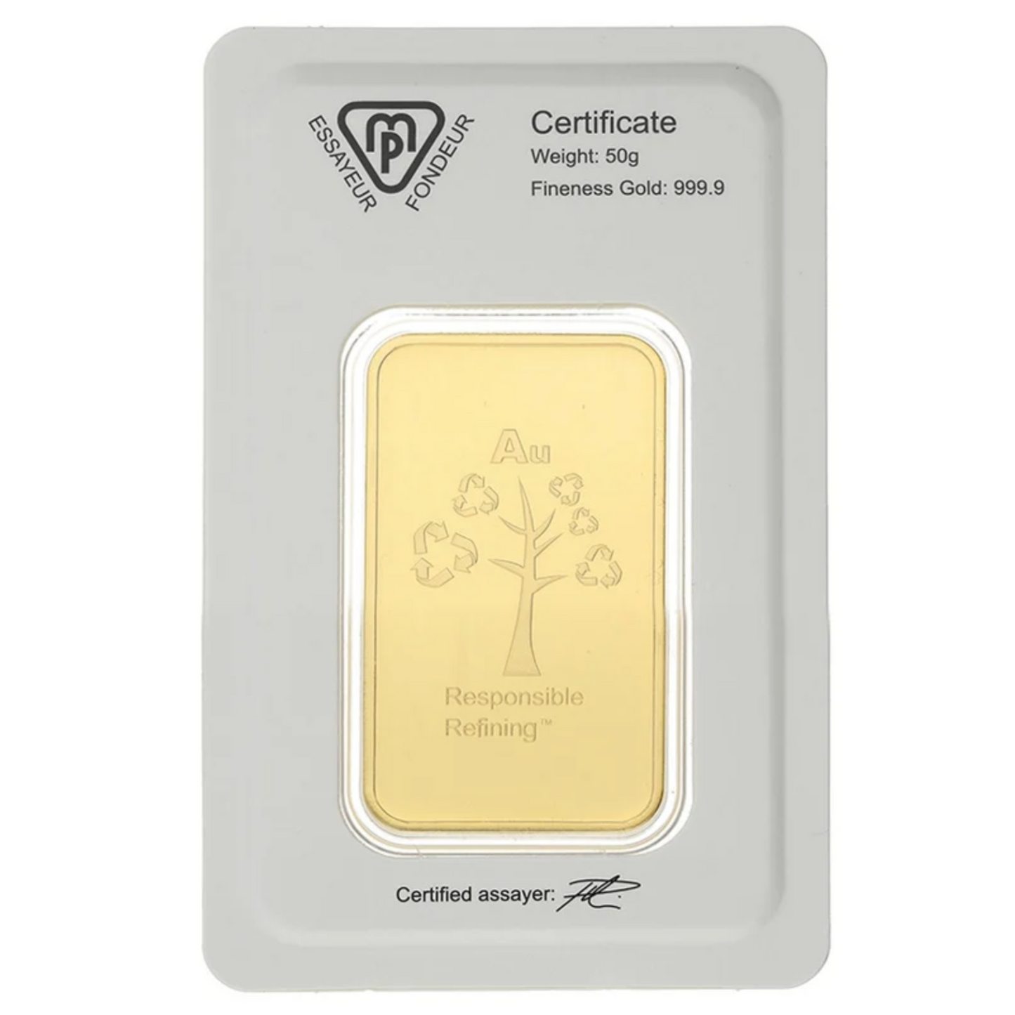 Metalor 50 Gram Fine Pure Gold Bullion Bar .999 For Gift or Investment LBMA ✔️