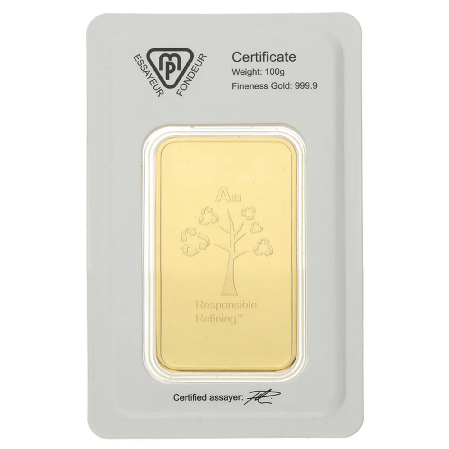 Metalor 100 Gram Fine Pure Gold Bullion Bar .999 For Gift or Investment LBMA ✔️