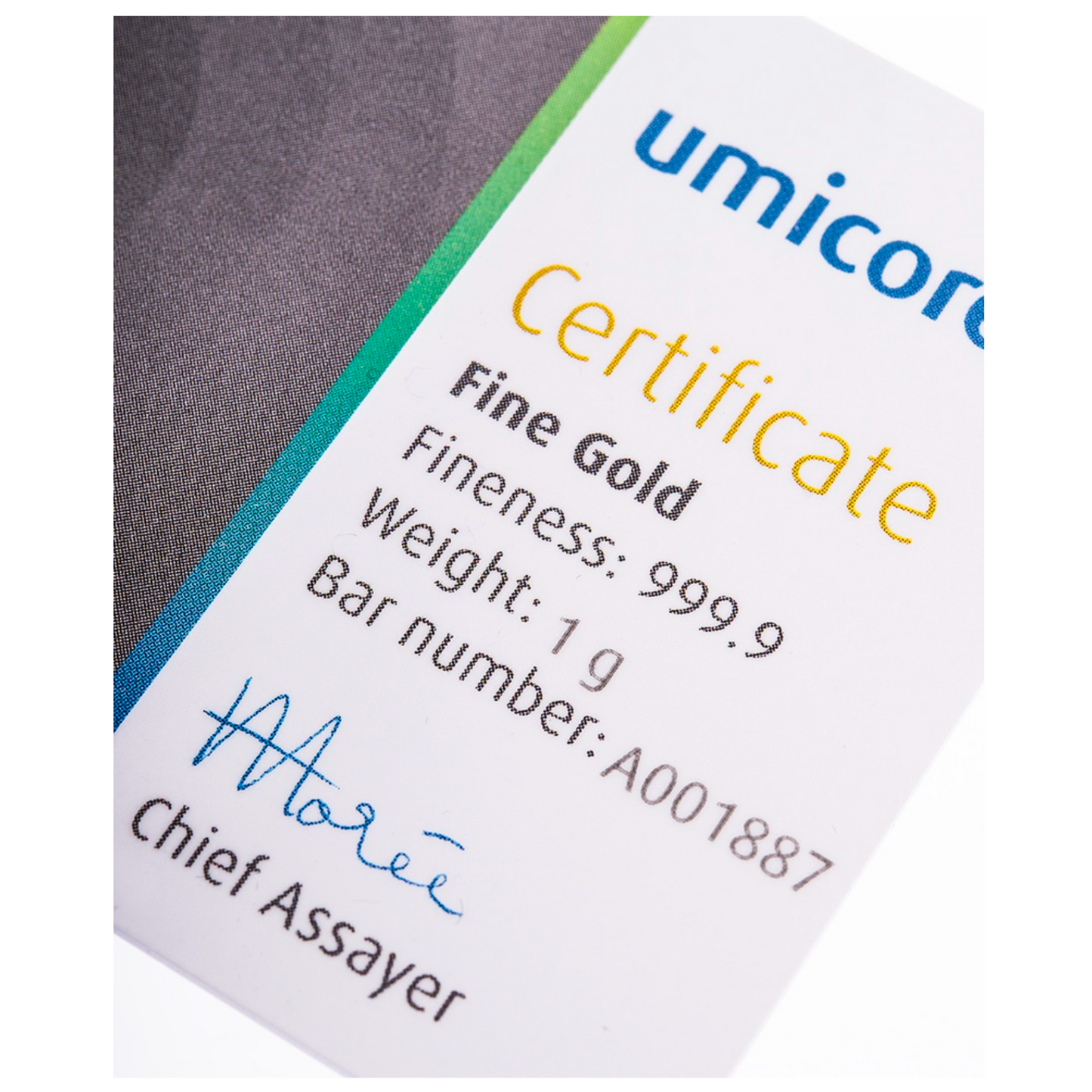 Umicore 1 Gram Fine Pure Gold Bullion Bar .999 For Gift or Investment