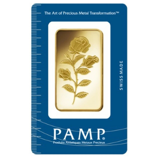 PAMP Rosa 50 Gram Fine Pure Gold Bullion Bar .999 Fine Gold For Gift / Investment