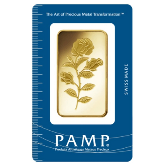 PAMP Rosa 100 Gram Fine Pure Gold Bullion Bar .999 Fine Gold For Gift / Investment