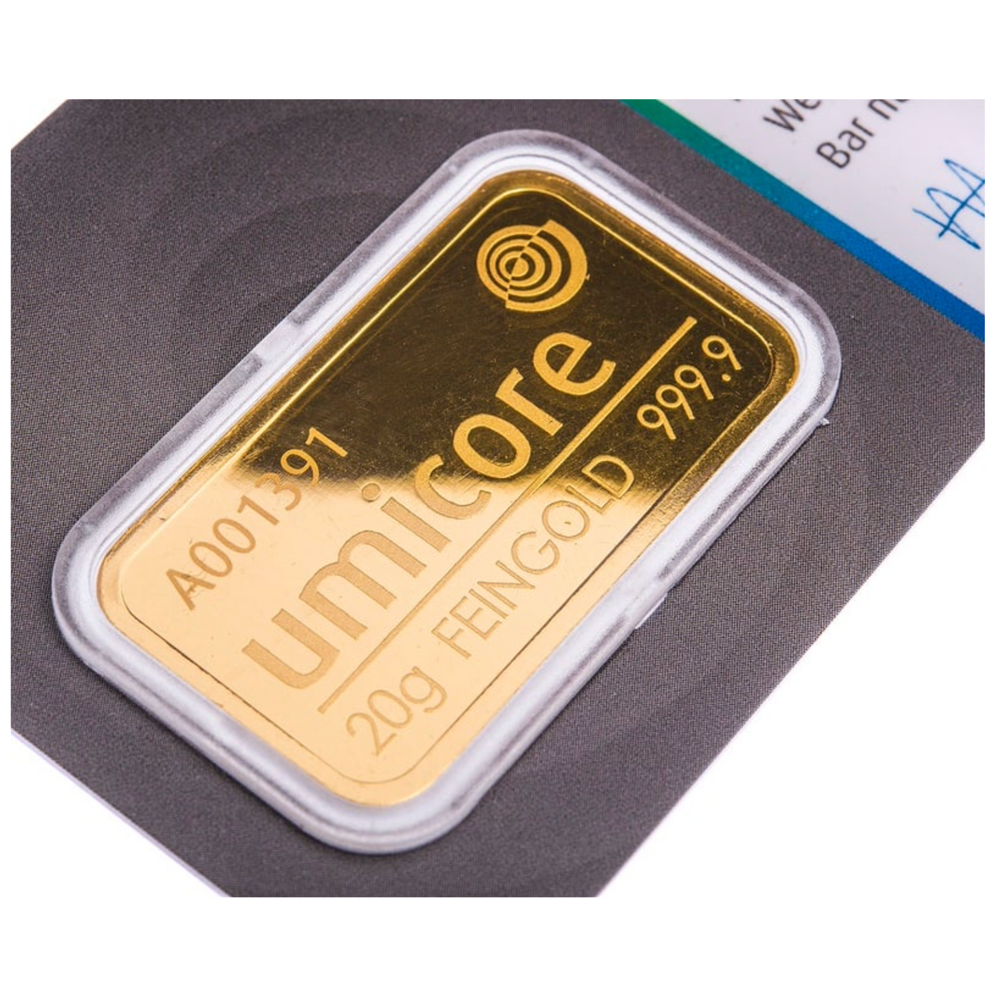Umicore 20 Gram Fine Pure Gold Bullion Bar .999 For Gift or Investment